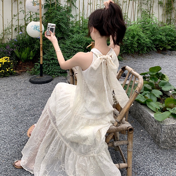 New Sleeveless Elegant Seaside Holiday Long Dress