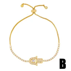 Crystal European And American Cross Heart Love Heart Bracelet - Brc30B - View 1