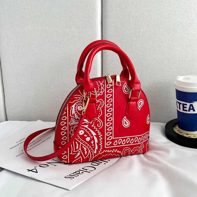 New Paisley Portable One shoulder Crossbody Hand Carrying Shell Bag Red - Shop at LoveMi