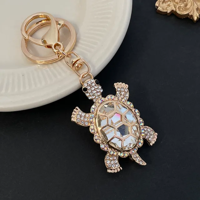 Color Diamond Metal Cute Turtle Car Key Ring White - Shop at LoveMi