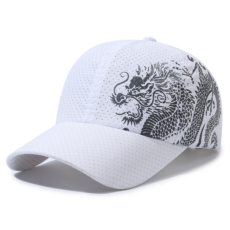 Hat Men's Chinese Style Printed Dragon Baseball Cap Polyester - Image 5