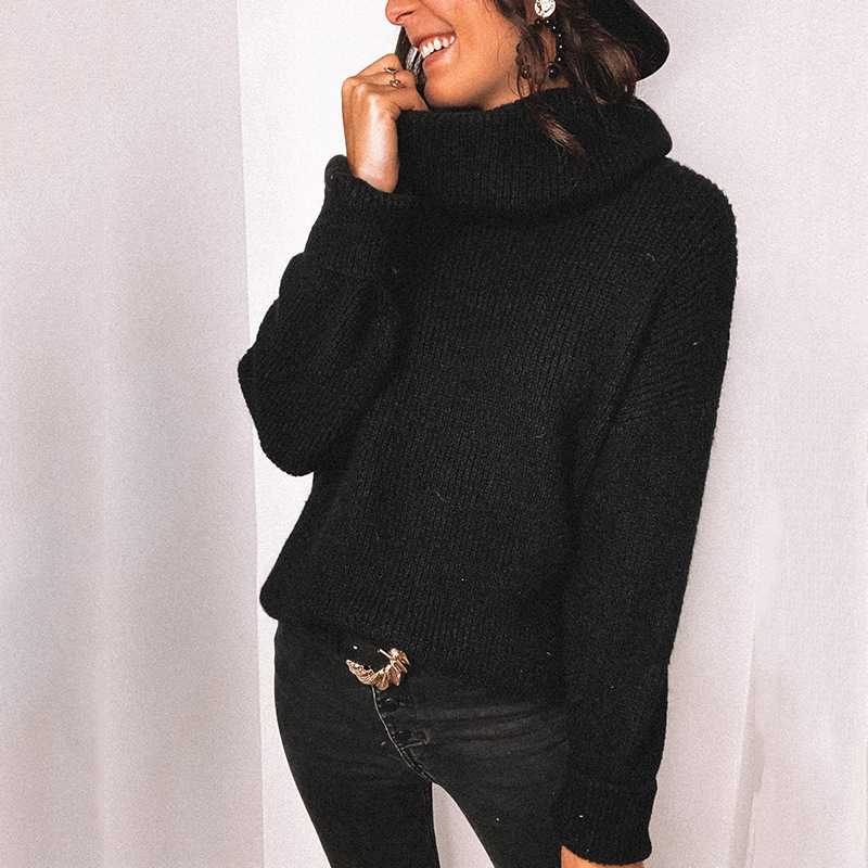 Title 3, European And American Solid Color Turtleneck Lo...