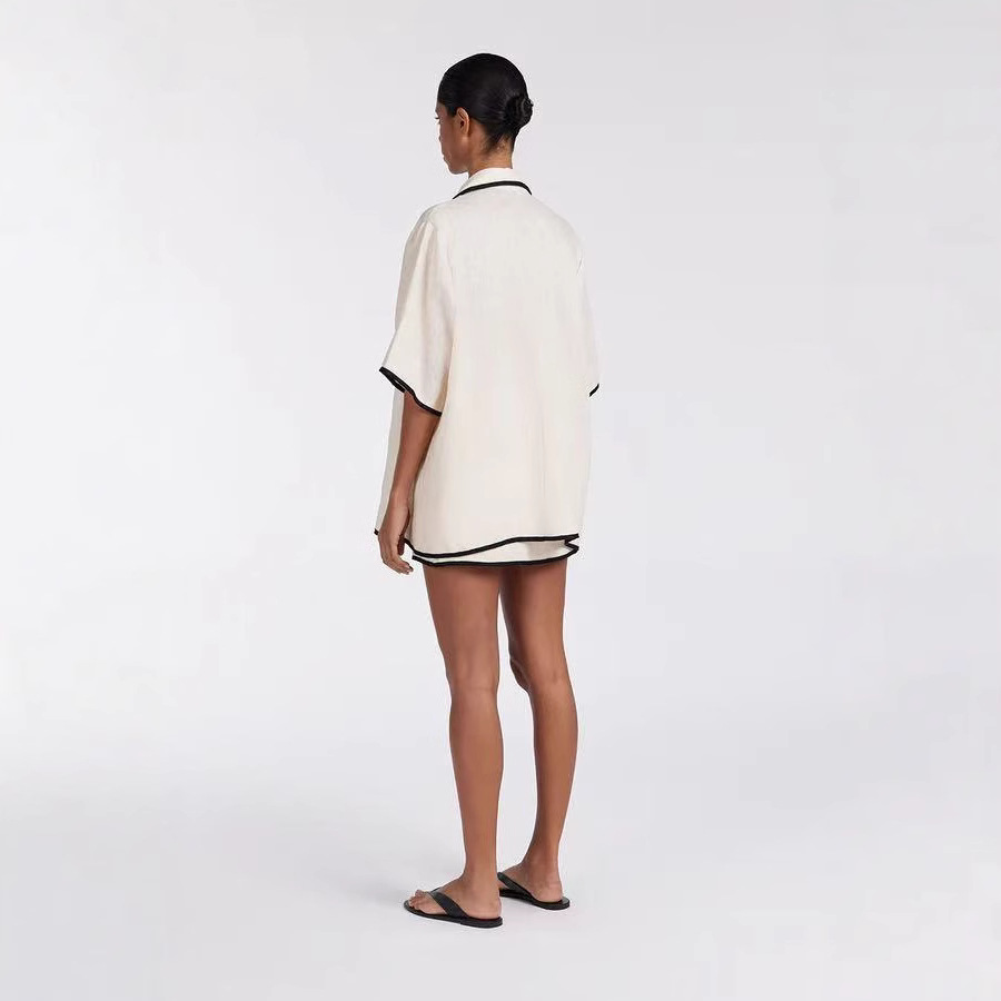 Women's Casual Short Skirt High Waist Simple Cotton Casual Pajamas Suit