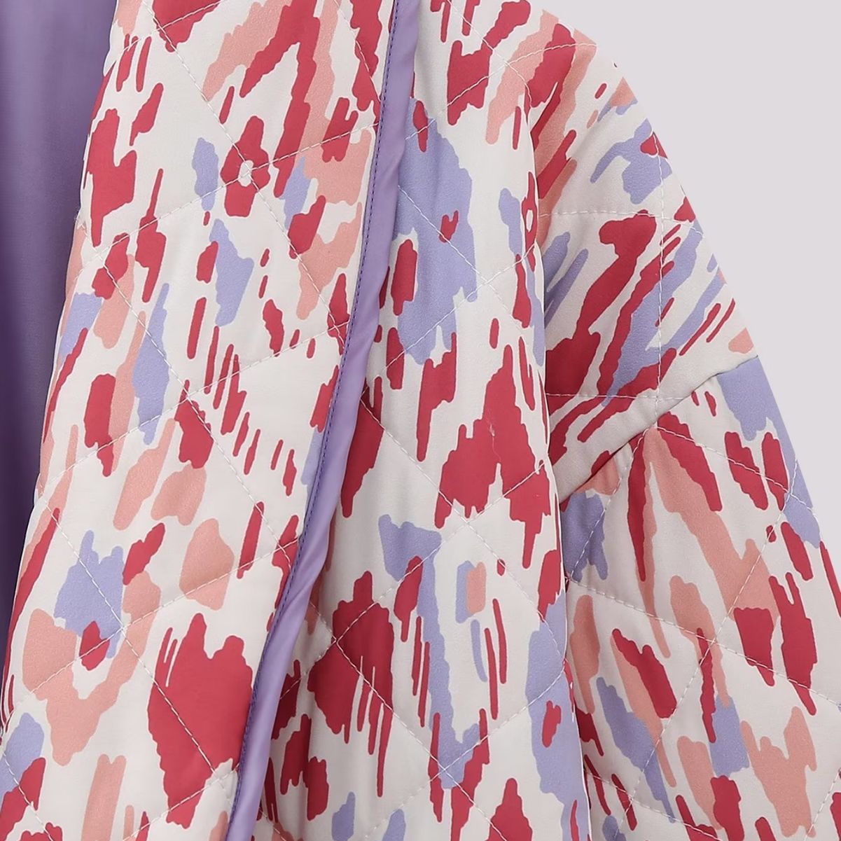 Women's Printed Pocket Decorative Cardigan Cotton-padded Coat