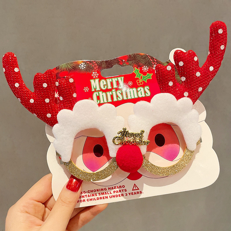 Dot Antlers Red Nose Glasses