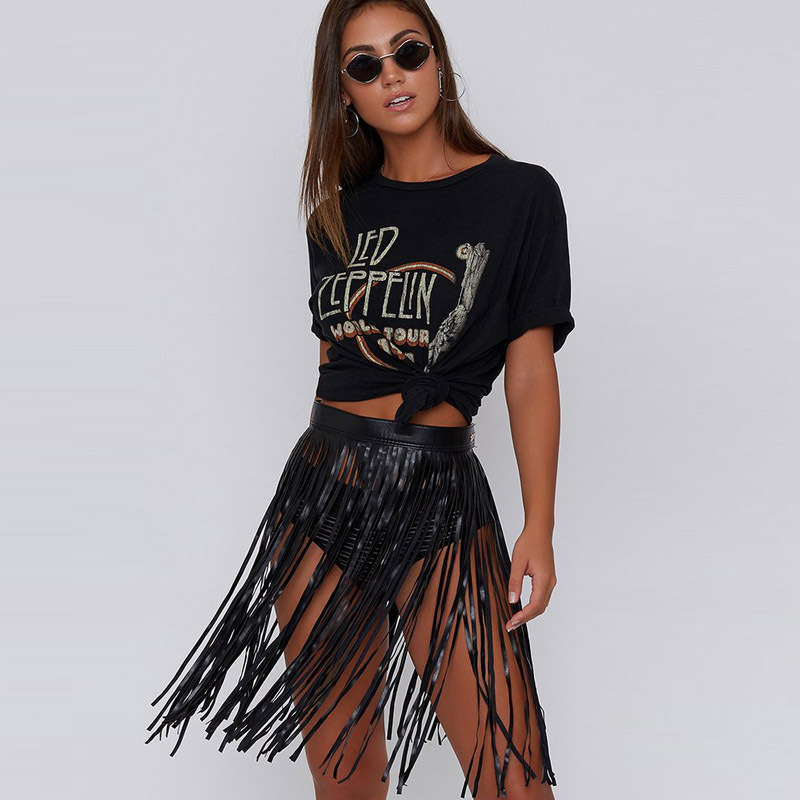 Summer New Women's Clothing Sexy Tassel Splicing Skirt
