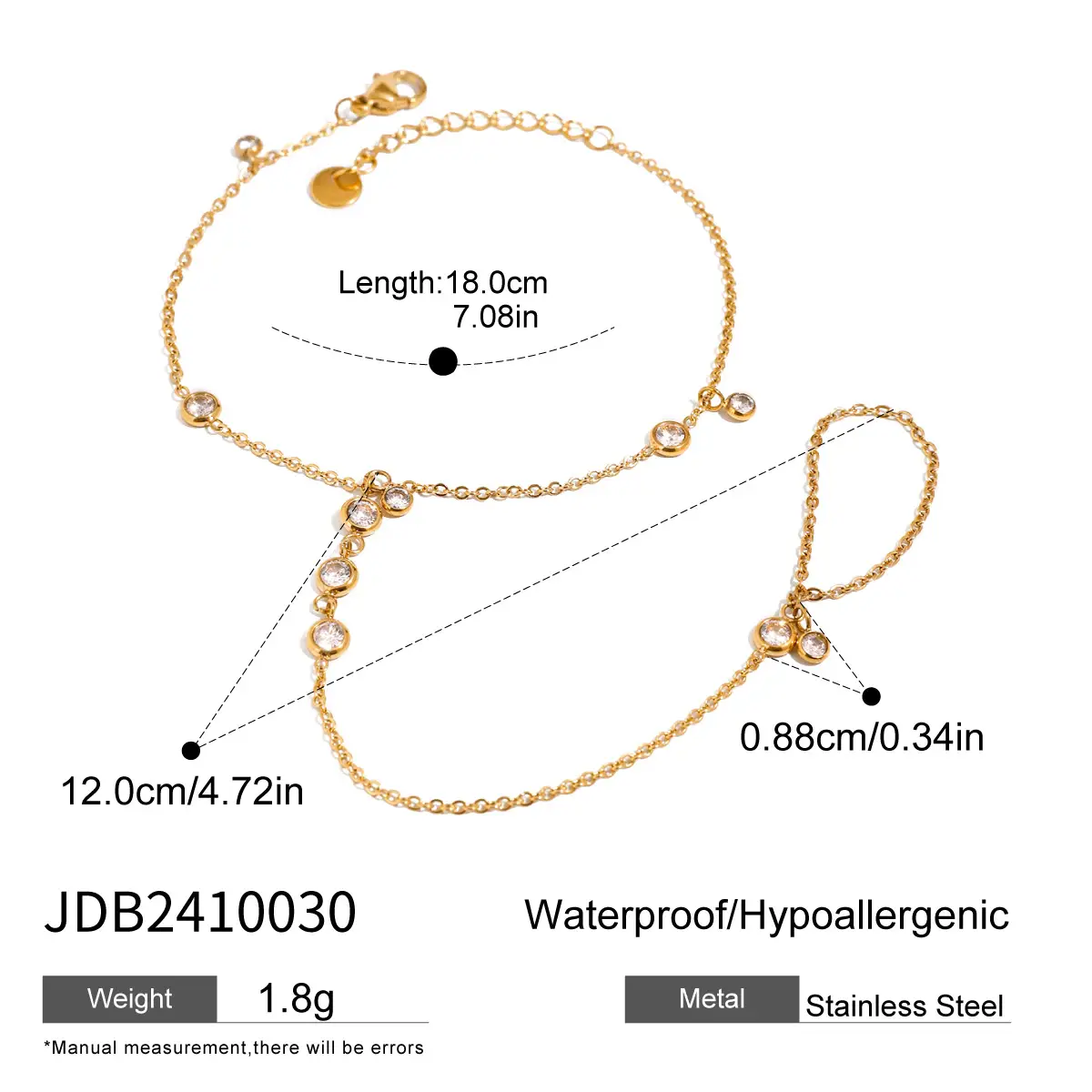 Stainless Steel Ring Women Niche Design Finger Bracelet