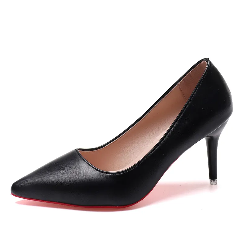 New Women's Spring European And American Pointed Toe Shallow Mouth Stiletto Heel Fashion Shoes - Matt 8Cm-35