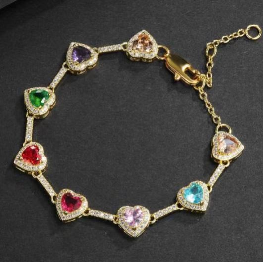 Cubic Zirconia Puzzle Charm Bracelet And Necklace In The Shape Of A Sugar Cube