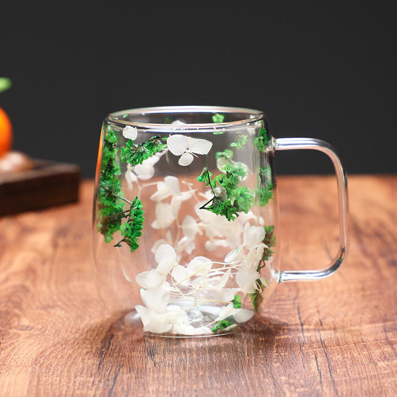 250ml White Green Small Mug