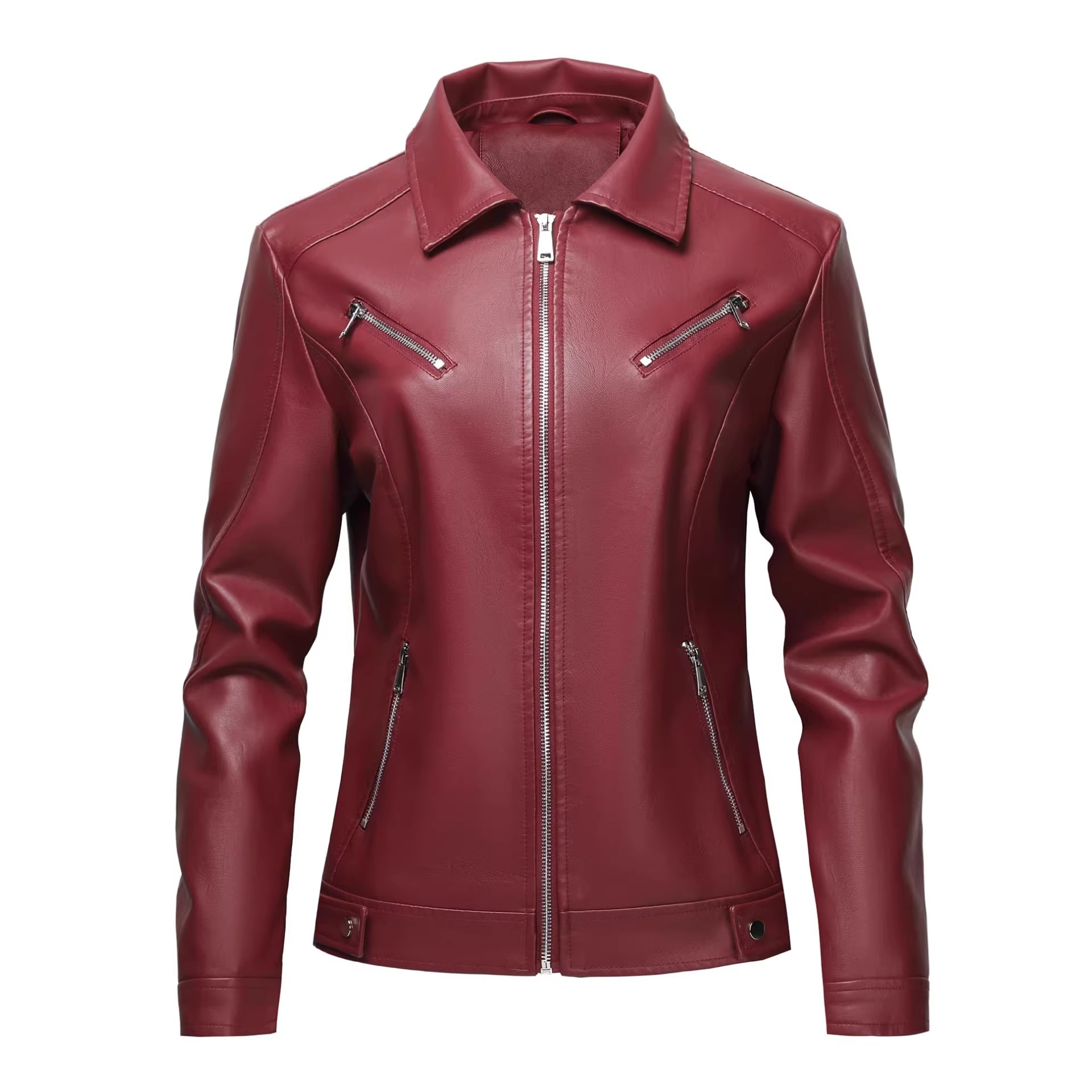Women's PU Leather Jacket Korean-style Casual And Trendy