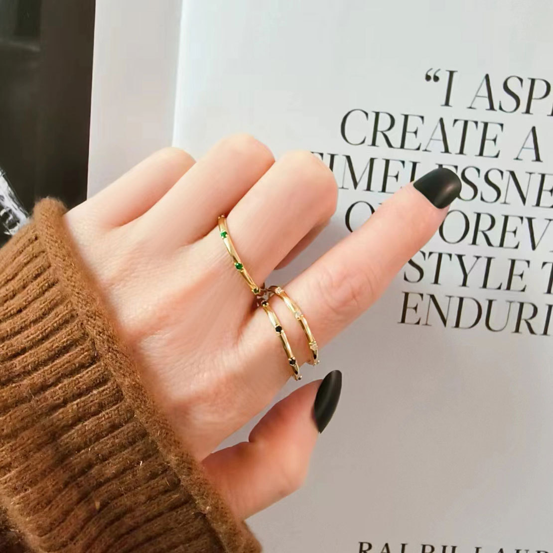 Fashion Simple Zircon Ring European And American Ins Style