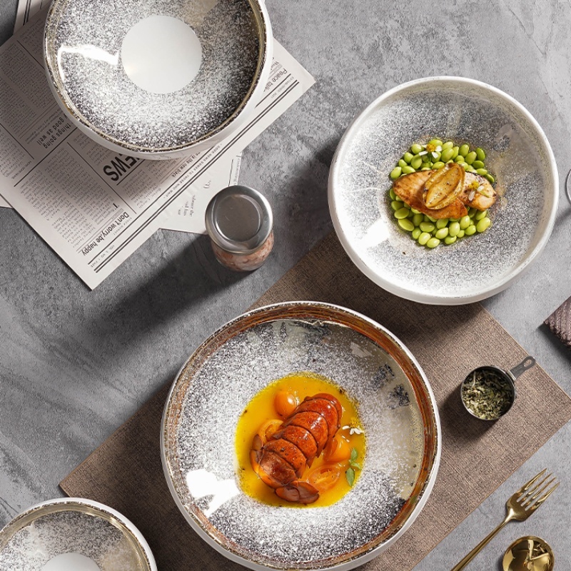 Creative Lace Ceramic Salad Bowl Good-looking Tableware