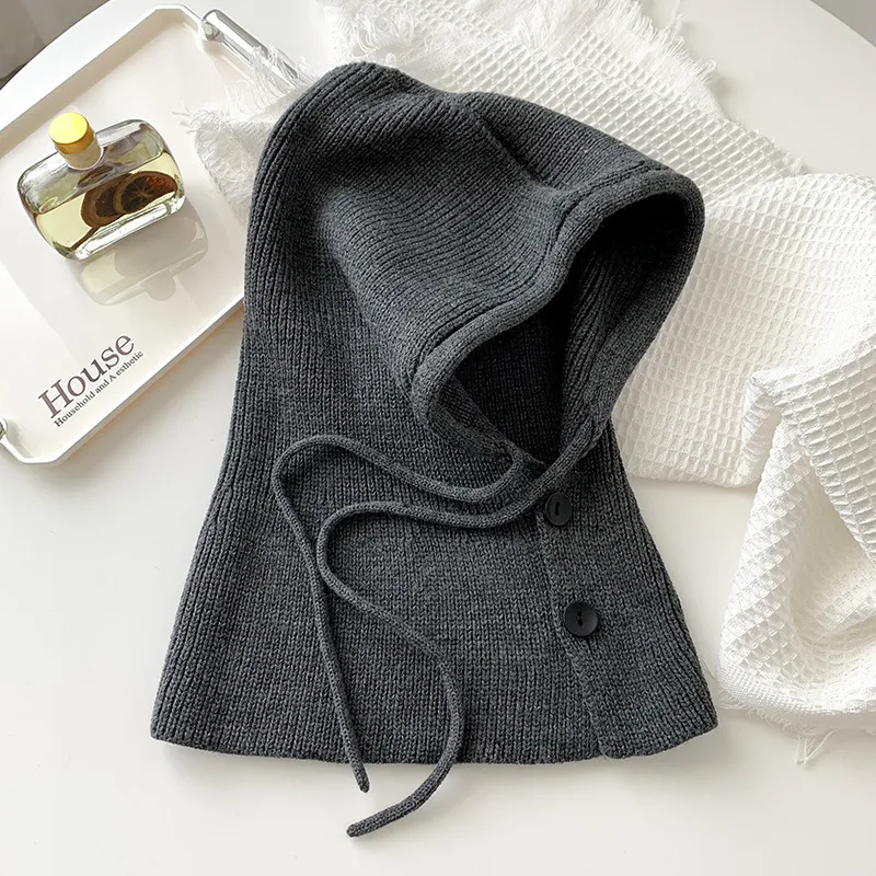Hat Women's Warm Scarf One Couple - Dark Gray