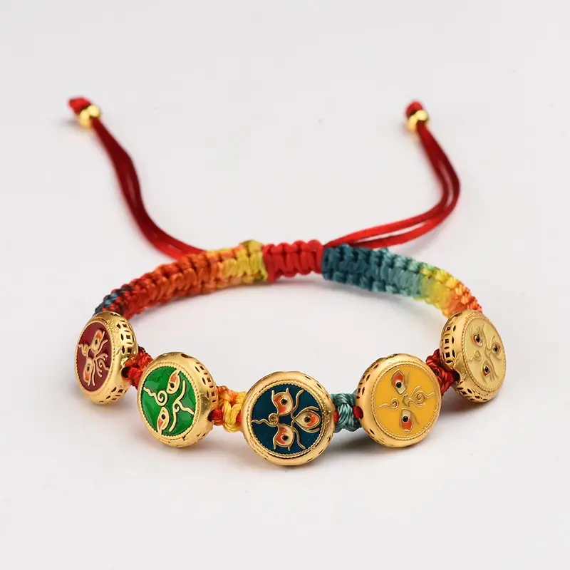 Tibetan Woven Five Gods Of Wealth Carrying Strap