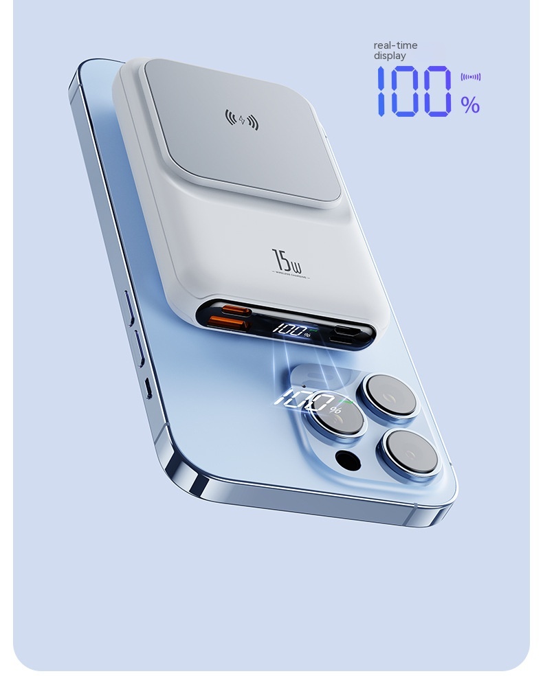 Magnetic Wireless Charger Power Bank With Cable Super Fast Charge Mobile Power 10000 MA 23