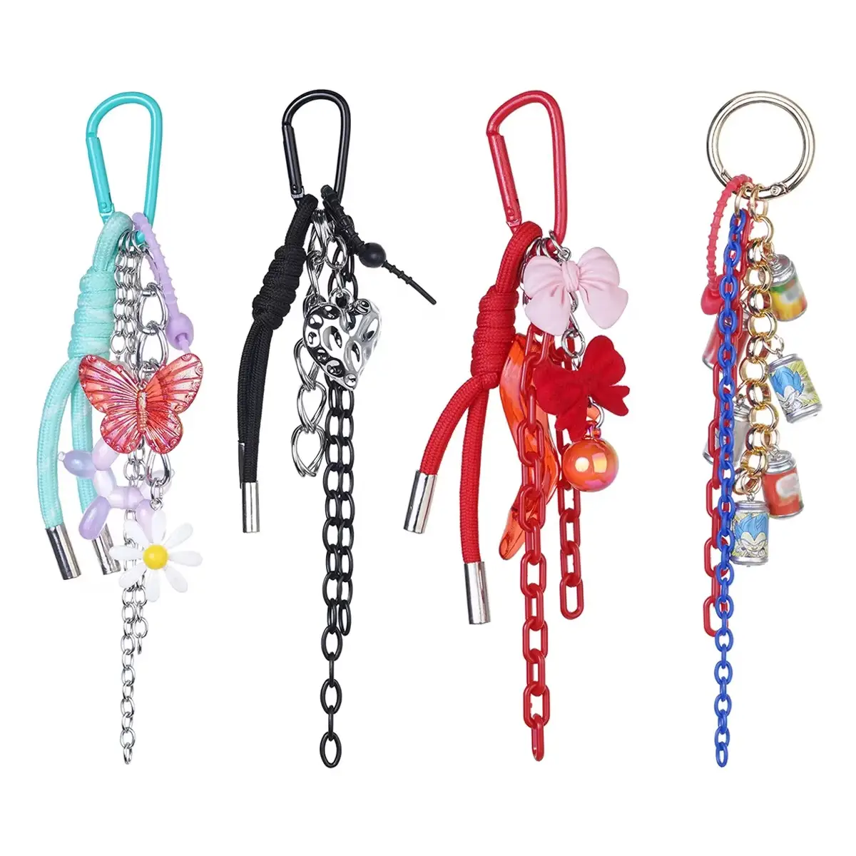 Love Strawberry Grape Bow Flower Keychain