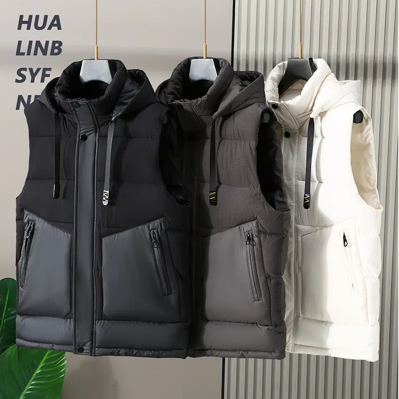 Fashion Trendy Men Cotton Vest Winter Menswear New Disassembly