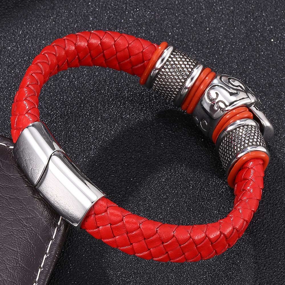 Cowhide Braided Bracelet, picture 2 of 5