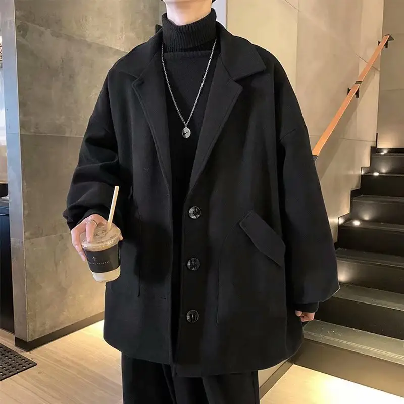 Mens All-match Casual Springfall Relaxed-fit Trench Coat