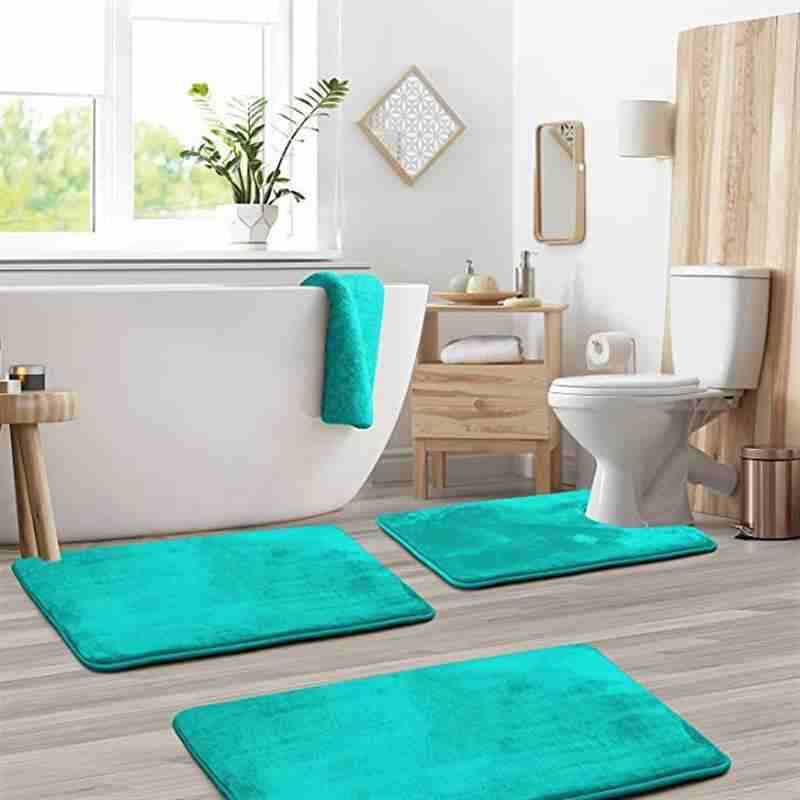 Non-slip Coral Fleece Bathroom Set Toilet Mat And Bathroom Floor Mat For Home Use