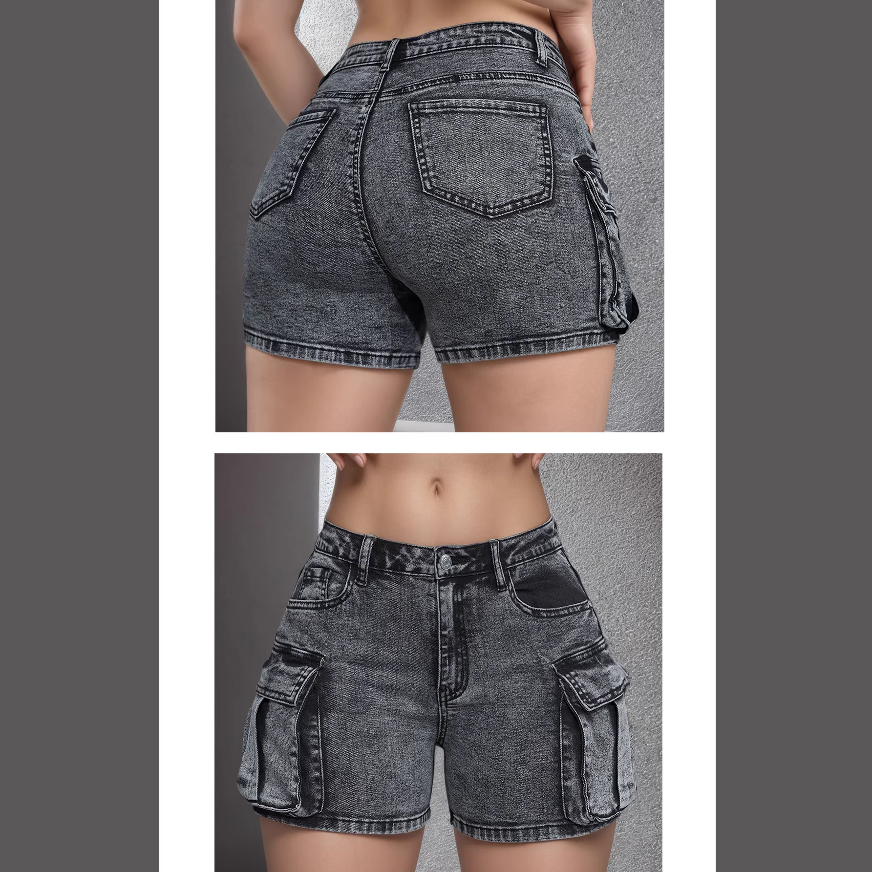 Womens Non-stretch Denim Shorts