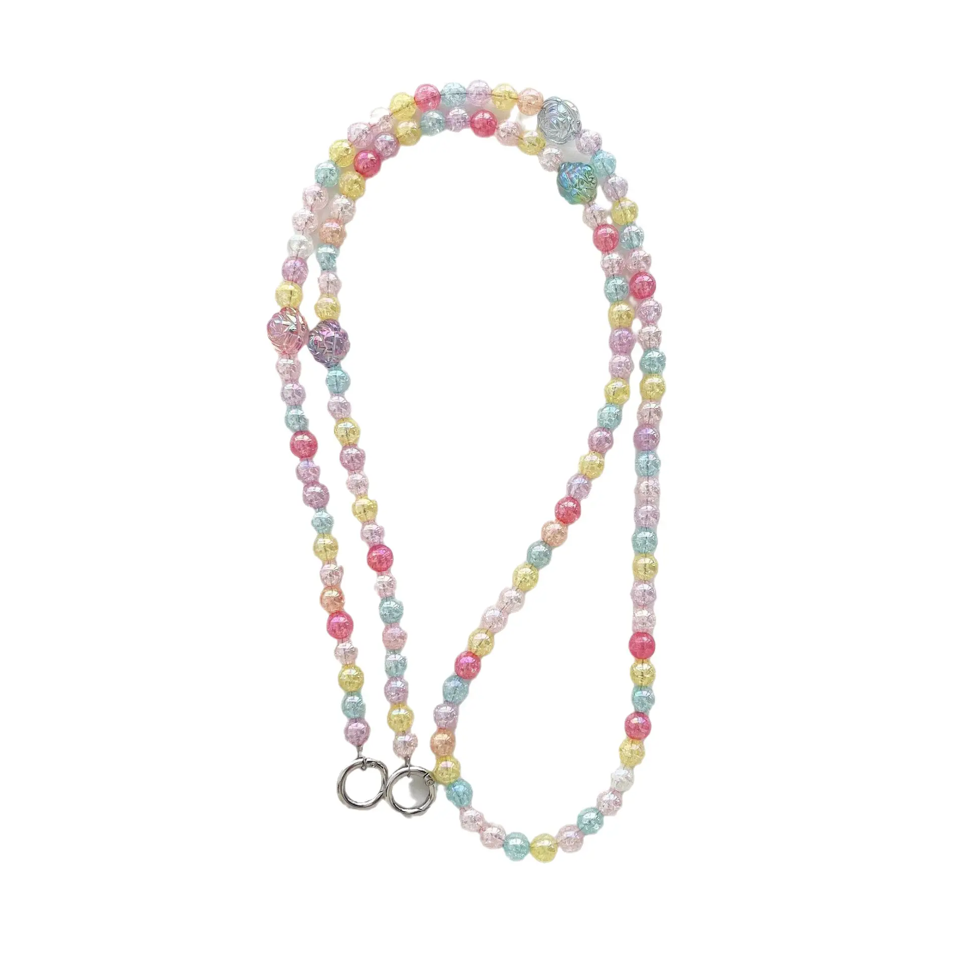 Cat's Paw Color Crossbody Long Chain Mobile Phone Lanyard With Clip