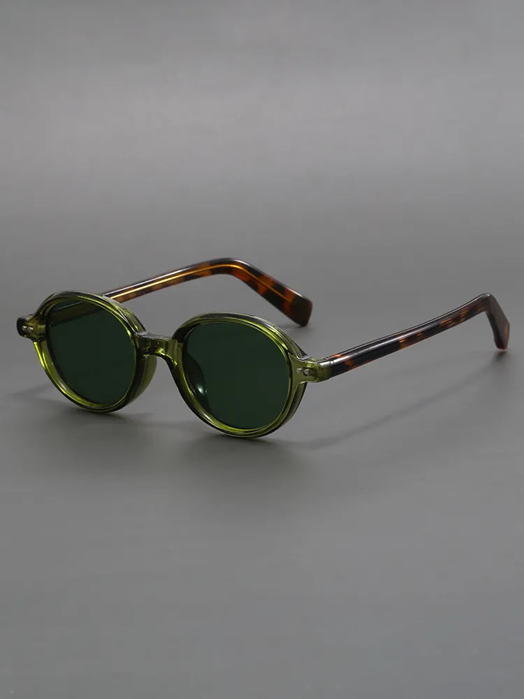 Retro Oval Black Frame Sun Shade Glasses - Image 5