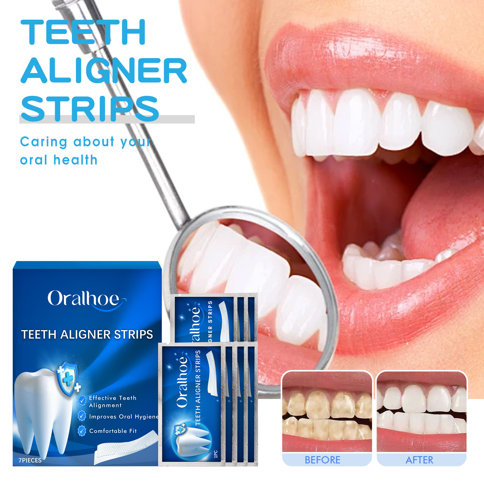 Teeth Beautiful Tooth Teeth Strips Cleaning Plaque Stain Dazzling White