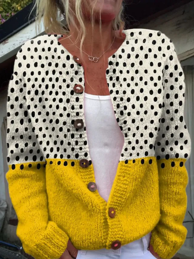 New Women's Autumn And Winter Style Loose 3D Printed Knitted Cardigan Sweater 13 Style S - Shop at LoveMi