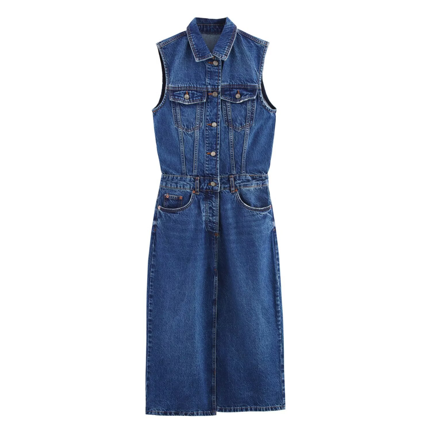 Women's Sleeveless Slim-fit Denim Dress