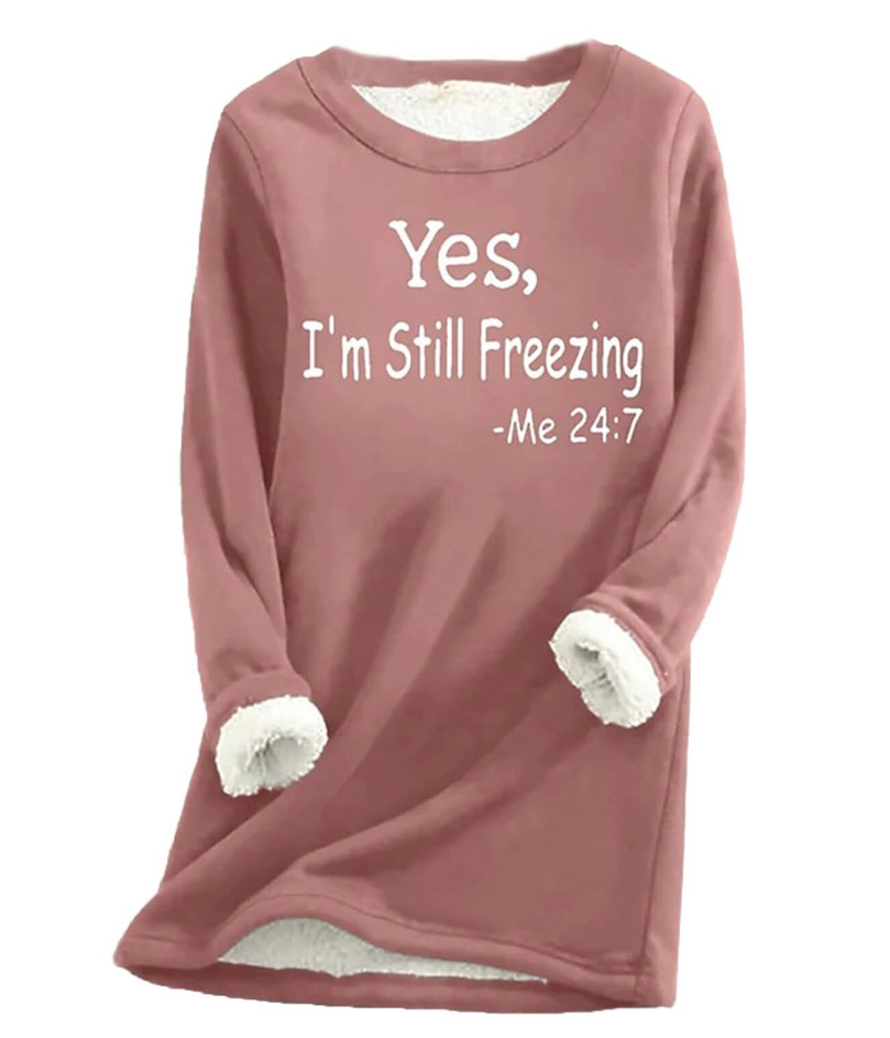 Autumn And Winter Women's Fleece lined Women's Round Neck Sweater Ltnswy311 Xs - Shop at LoveMi