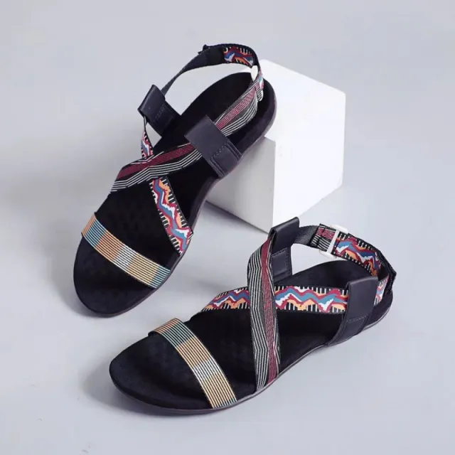 Women's Velcro Peep Toe Beach Sandals Black - Shop at LoveMi