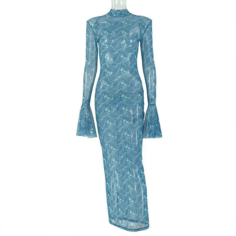 Cross-border Chic Vintage Womens Slim-fit Color-block Sheath Dress