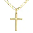 Mens Classic Minimalist Cross Pendant Necklace view 3