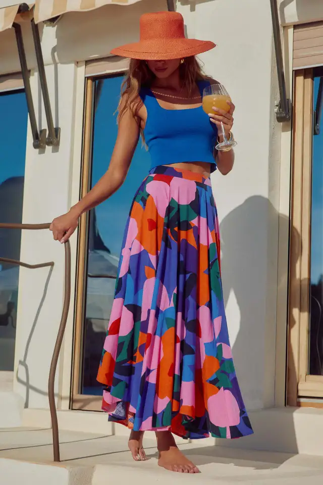 Fashion Casual Printing Bohemian Midi Skirt - Shop at LoveMi