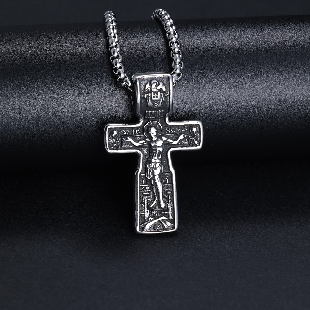 Vintage Cross Modeling Men's And Women's Titanium Steel Pendant Necklace