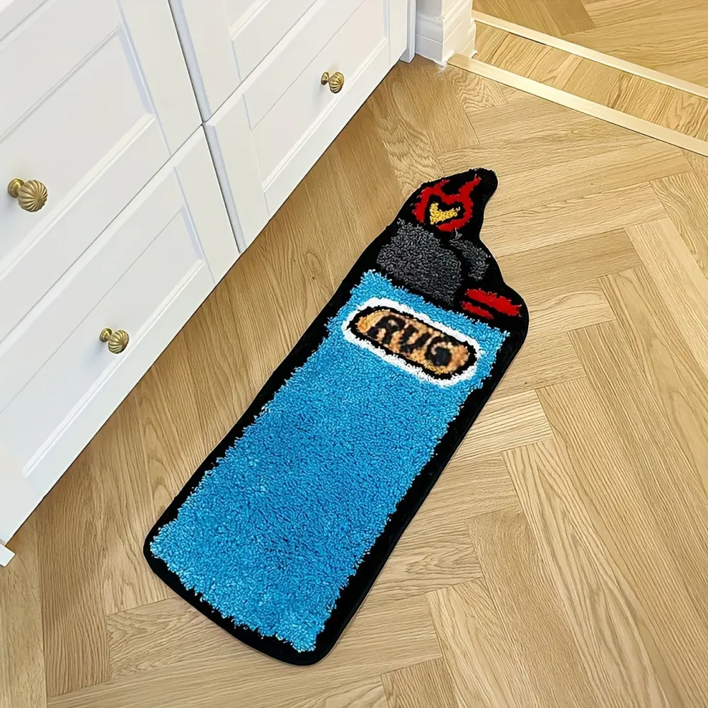 American-style Creative Irregular Shaped Cashmere Look Floor Mat Heat