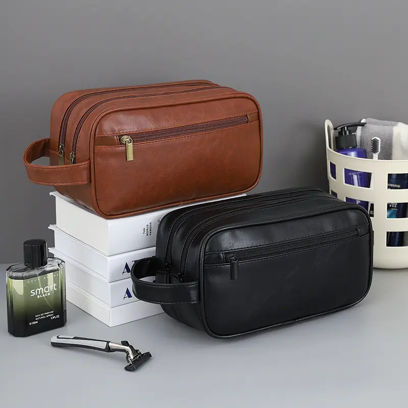 Cosmetic Bag Travel Portable Double Layer Men's