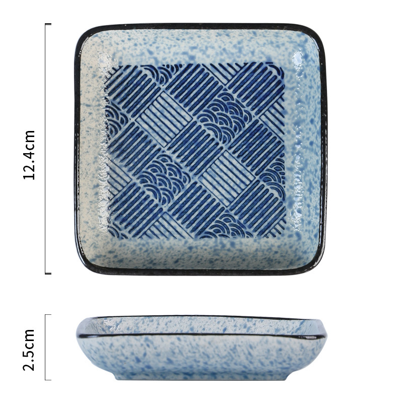 Square Sauce Dish Edo Pattern