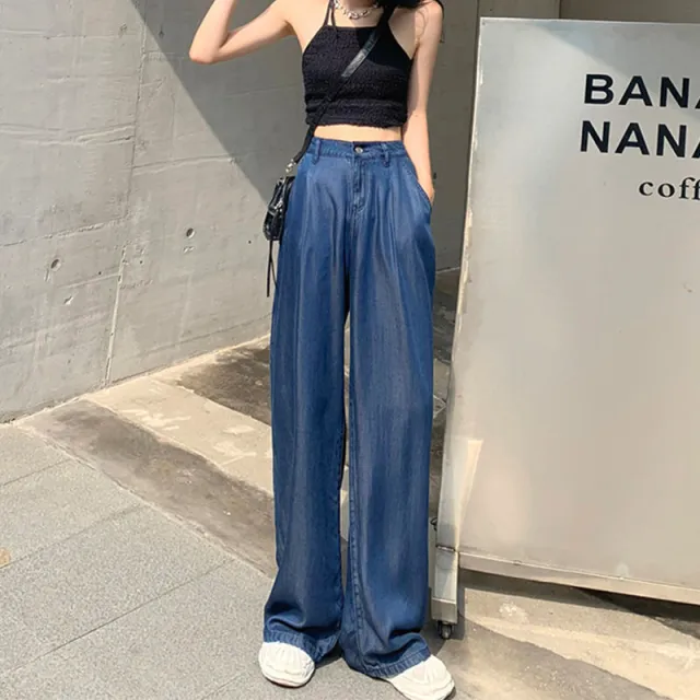 Summer Thin Dark Blue Jeans For Women Dark Blue Nine Points - Shop at LoveMi