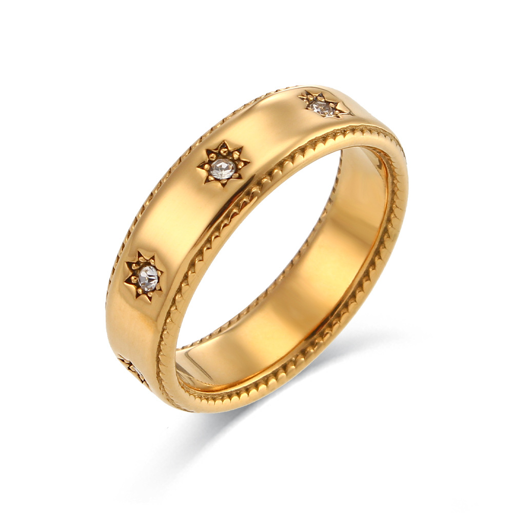Stainless Steel Plated 18K Zircon XINGX Ring