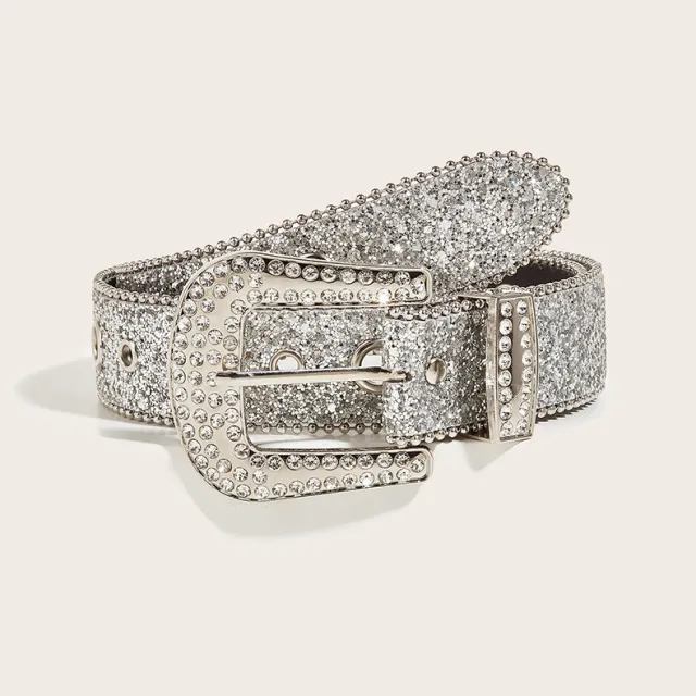 Fashion Personality Sequins Jeans Strap Versatile Design Sense Silver - Shop at LoveMi
