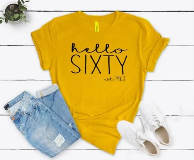 Hello1963 T shirt Fashionable New Printed Letter Short Sleeve Top Yellow - Shop at LoveMi