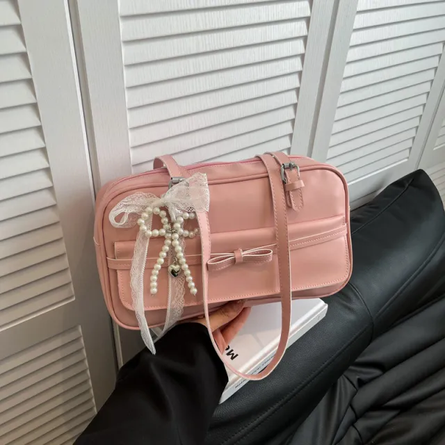 Female Creative All match Solid Color Single shoulder Bag Pink - Shop at LoveMi