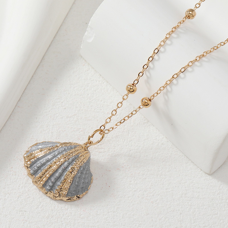 Popular Conch Scallop Necklace Alloy Sweater Chain Long