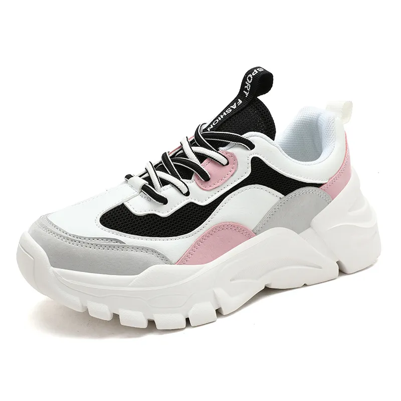 Soft Bottom High Elastic Thick Bottom Inner Layer Dad Shoes - White