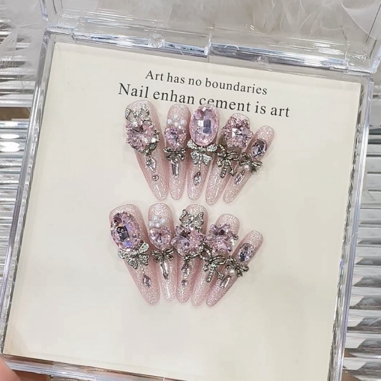 Handmade Art Wearable Nail Tips Cat Eye Luxury