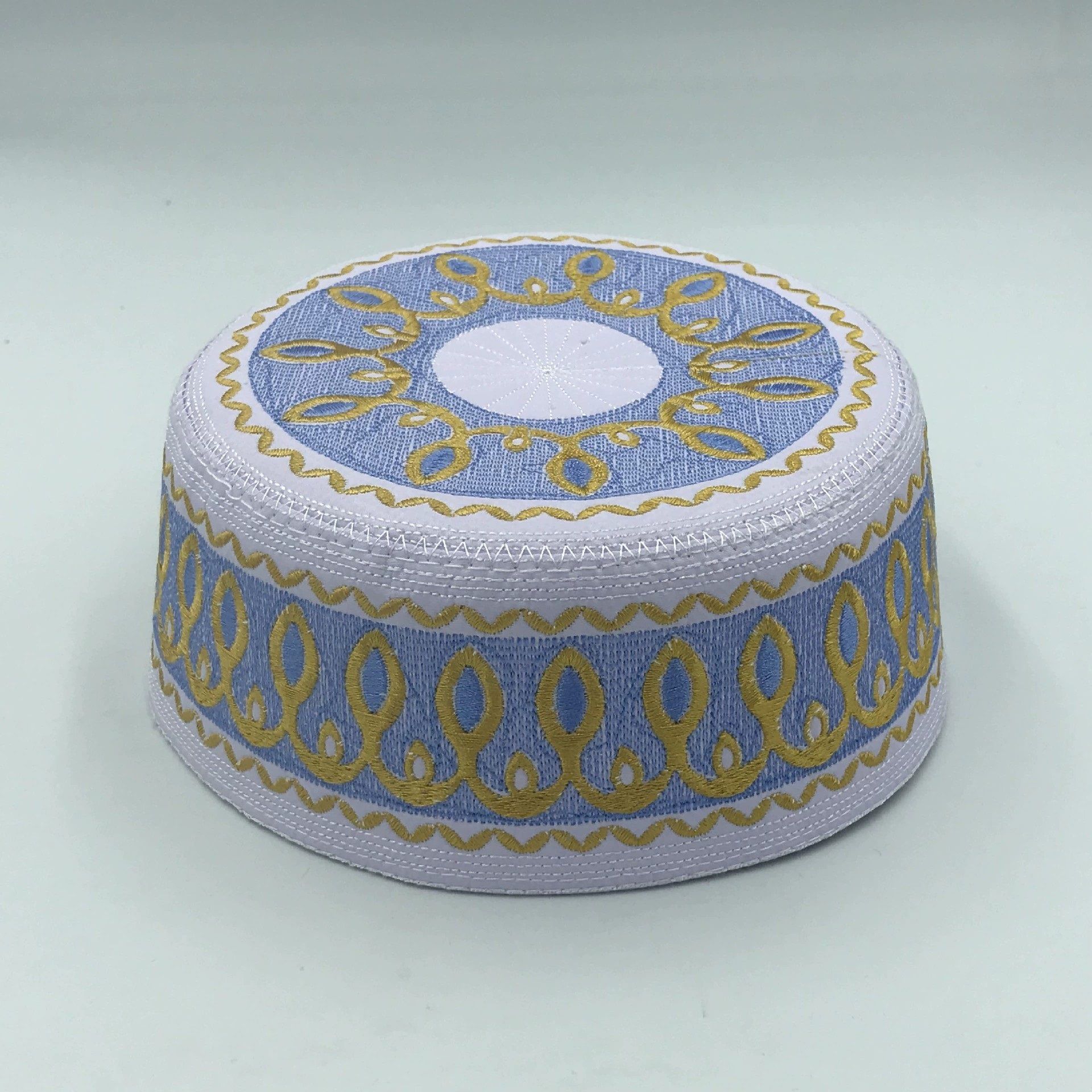Baby Embroidered High-End Flat-Crown Round-Edge Ethnic-Style Saudi Cap