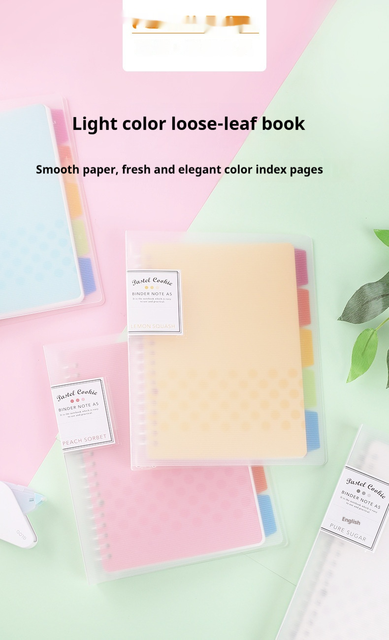 Loose Spiral Notebook Shell Pastel Cookie Soft Light Refill B5 Plaid Impression A5